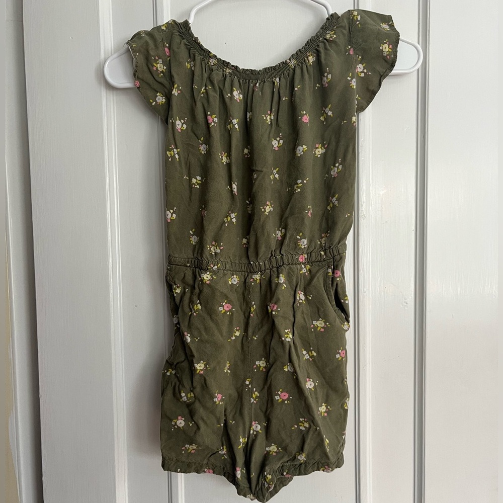 Cat & Jack Olive Floral Kids Romper